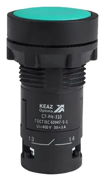 Кнопка с фиксацией OptiSignal Compact D22 С7-PH-310 зел. 1НО XB7NH31 КЭАЗ 362062