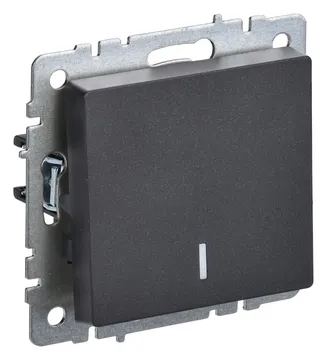 Выключатель 1-кл. СП BRITE ВС10-1-1-БрЧ 10А с индик. механизм черн. IEK BR-V10-1-10-K02