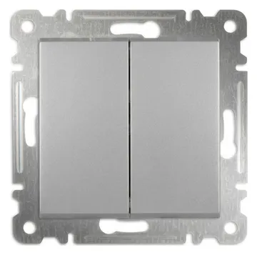 Выключатель 2-кл. СП Karea 10А IP20 механизм серебр. Makel 57065003