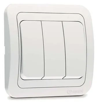 Выключатель 3-кл. 3п СП Mimoza 10А IP20 бел./бел. Makel 12091