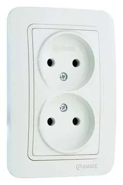 Розетка 2-м СП Lillium 16А IP20 без заземл. бел./бел. Makel 70017
