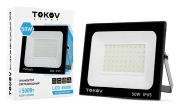 Прожектор светодиодный 50Вт 3400лм 6500К IP65 черн. (TKL) TOKOV ELECTRIC TKL-FL/LED-50-6.5K-IP65