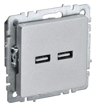 Розетка BRITE USB A+A 3.1А РЮ10-1-БрА механизм алюм. IEK BR-U21-D31-K47