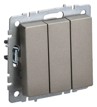 Выключатель 3-кл. СП BRITE ВС10-3-0-БрШ 10А механизм шампань IEK BR-V30-0-10-K37