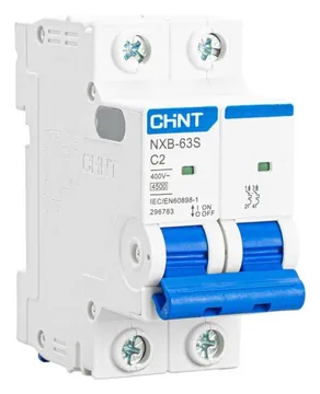 Выключатель автоматический модульный 2п C 2А 4.5кА NXB-63S (R) CHINT 296783