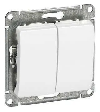Выключатель 2-кл. СП Glossa 10А IP20 (сх. 5) 10AX механизм бел. SE GSL000151