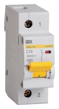 Выключатель автоматический модульный 1п C 10А 10кА ВА47-100 KARAT IEK MVA40-1-010-C