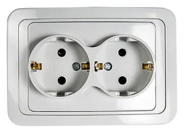Розетка 2-м CLASSICO с заземл. 2128 бел. ASD / IN HOME 4680005959921