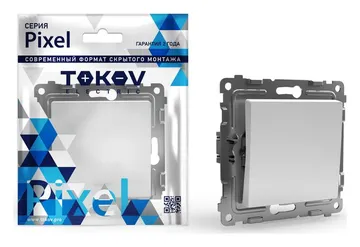 Выключатель 1-кл. СП Pixel 10А IP20 механизм бел. TOKOV ELECTRIC TKE-PX-V1-C01