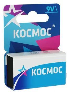 Элемент питания солевой "крона" 6F22 (блист.1шт) КОСМОС KOC6F221BL