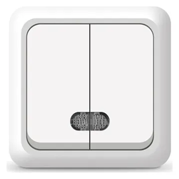 Выключатель 2-кл. ОП Олимп 10А IP20 с подсветкой бел. UNIVersal О0123