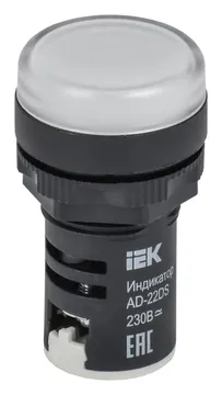 Лампа светосигнальная AD22DS d22мм 230В AC/DC бел. KARAT IEK BLS10-ADDS-230-K01