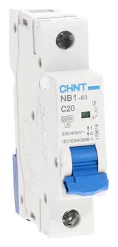 Выключатель автоматический модульный 1п C 20А 6кА NB1-63 (R) CHINT 179618
