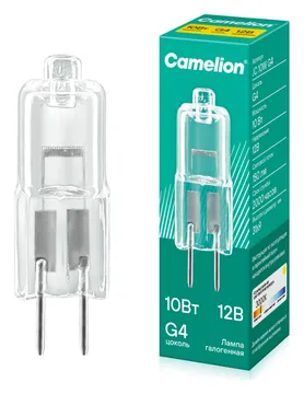 Лампа галогенная JC 10Вт 12В капс. g4 Camelion 2167