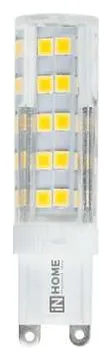 Лампа светодиодная LED-JCD-VC 5Вт капсульная прозрачная 4000К нейтр. бел. G9 450лм 230В IN HOME 4690612019895