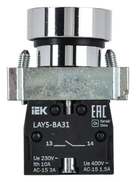 Кнопка LAY5-BA31 1НО без подсветки зел. KARAT IEK BBT60-BA-K06