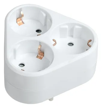 Разветвитель 3-м 16А IP20 Т-01/03 2P+PE треугольн. бел. IEK WTP10-16-03-Z-K01