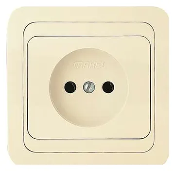 Розетка 1-м СП Mimoza 16А IP20 без заземл. крем./крем. Makel 25022