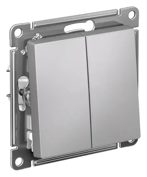 Выключатель 2-кл. СП AtlasDesign 10А IP20 (сх. 5) 10AX механизм алюм. SE ATN000351