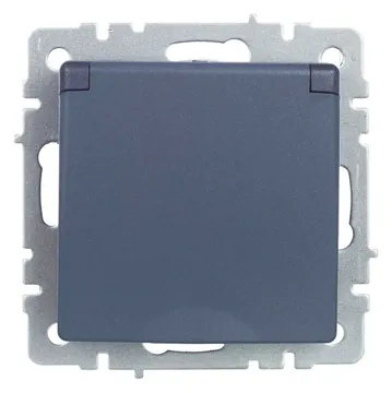 Розетка BRITE РСбш10-3-БрМ 16А IP20 с заземл. защ. шторки с крышкой механизм маренго IEK BR-R16-16-K35