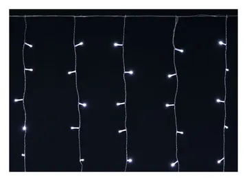 Гирлянда "Бахрома" 4.5х0.7м 200LED бел. IP44 провод прозр. 230В транзит IEK LGDU301-2-200-L3-T-S-44
