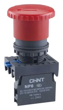 Кнопка управления "Грибок" NP8-01ZS/14 d40мм 1НЗ IP65 с фиксацией красн. (R) CHINT 667210