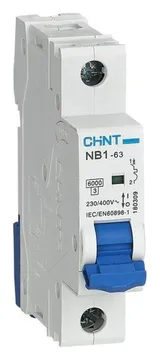 Выключатель автоматический модульный 1п D 20А 6кА NB1-63 (R) CHINT 179632
