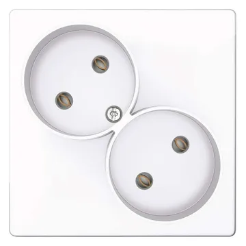 Розетка 2-м СП Simon 24 16А IP20 2х2P без защ. шторок механизм бел. Simon 2450457-030