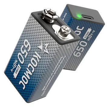 Аккумулятор крона Li-ion 9В 650мАч (блист.1шт) КОСМОС KOCLi9V650mAh1BL