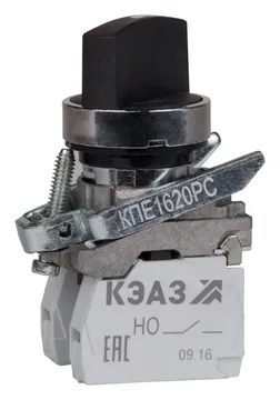 Переключатель КПЕ1620РС 2но+0нз ручка фикс 2поз IP65черн. КЭАЗ 248265
