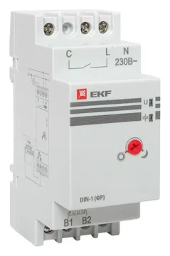 Фотореле с выносным датчиком DIN-1 (ФР) 2-100Лк 25А (3000Вт) EKF fr-din-1-25