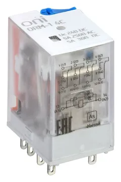 Реле интерфейсное ORM-1 4C 24В DC с LED и тест. кнопкой ONI ORM-1-4C-DC24V-L-B