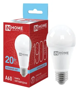 Лампа светодиодная LED-A60-VC 20Вт грушевидная 6500К холод. бел. E27 1900лм 230В IN HOME 4690612020310