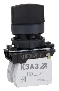 Переключатель КПЕ2620Р 2но+0нз ручка фикс 3поз IP65черн. КЭАЗ 248267