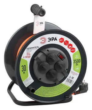 Удлинитель на метал. катушке 4х30м с заземл. 16А IP44 RMx-4es-3х1.5-30m-IP44 ПВС 3х1.5 Эра Б0046850
