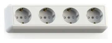 Розетка 4-м ОП Оптима РА16-403 16А IP20 с заземл. защ. шторки с монтаж. пластиной сл. кость Кунцево 8051