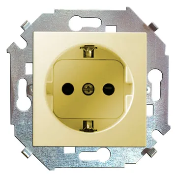 Розетка 1-м СП Simon 15 16А IP20 250В с заземл. винтов. клеммы механизм сл. кость Simon 1591432-031