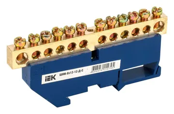 Шина нулевая на DIN-изол. ШНИ 8х12-12-Д-С IEK YNN10-812-12D-K07