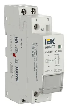 Контактор модульный KMR 20А 230В AC 1НО 1НЗ ARMAT IEK AR-KMR10-020-11-230