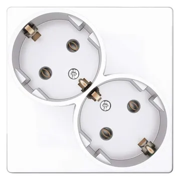 Розетка 2-м СП Simon 24 16А IP20 2х2P+E Schuko без защ. шторок механизм бел. Simon 2450459-030