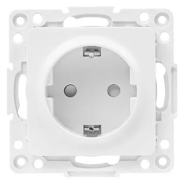 Розетка 1-м СП Стокгольм 16А IP20 с заземл. защ. шторки механизм бел. PROxima EKF EYR16-028-10