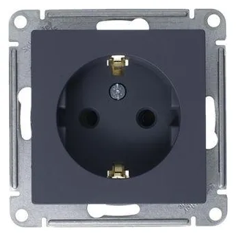 Розетка 1-м СП AtlasDesign 16А IP20 с заземл. защ. шторки механизм грифель SE ATN000745