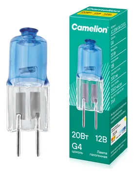 Лампа галогенная JC 20Вт 12В g4 COOL Camelion 11465