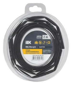 Трубка термоусадочная ТТУ нг-LS 4/2 черн. (уп.2м) IEK UDR12-004-002-002-K02-T