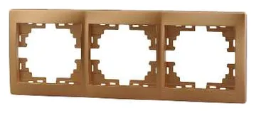 Рамка 3-м Mira горизонт. метал. зол. LEZARD 701-1300-148