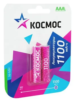 Аккумулятор AAA/R03 1100мА.ч Ni-MH (блист.2шт) КОСМОС KOCR03NIMH(1100MAH)
