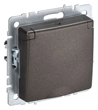 Розетка BRITE РСбш10-3-БрТБ 16А IP20 с заземл. защ. шторки с крышкой механизм бронза IEK BR-R16-16-K45