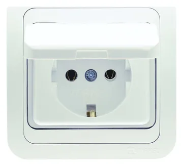 Розетка 1-м СП Mimoza 16А IP20 с крышкой бел./бел. Makel 12029