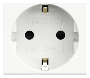 Розетка 1-м 2мод. Viva 16А IP20 2P+E с заземл. защ. шторки бел. DKC 45005