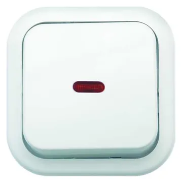 Выключатель 1-кл. ОП Валентина 10А IP20 А16-054 с индикацией бел. Кунцево 7632